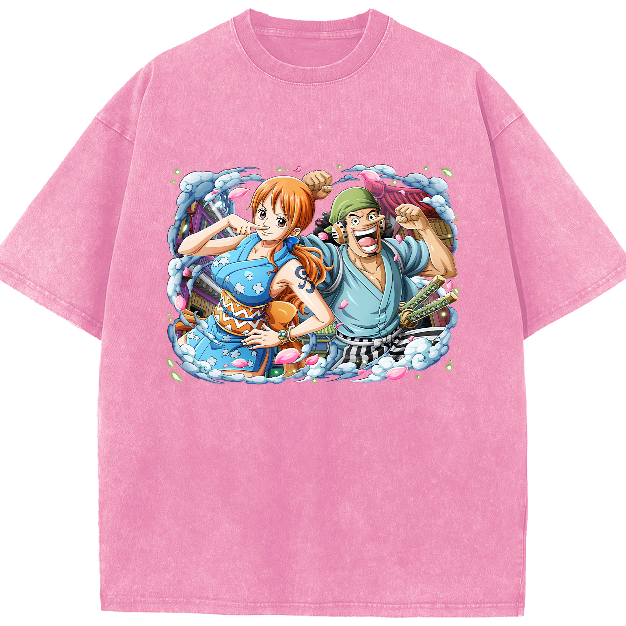 ワンピース ナミ ONE PIECE Nami 綿100% ヴィンテージ風 半袖Tシャツ（フロントプリント）